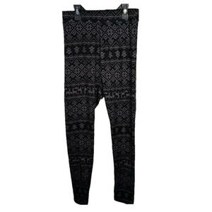🔥Shosho Black and Gray Festive Patterned Leggings